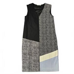 Max Mara Italian Color Block Sheath Dress Sz 8 Architectural Modernist Designer